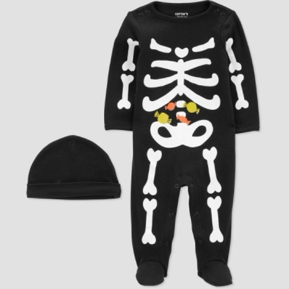 Carters Just One You Newborn Halloween Skeleton Candy Sleep N Play